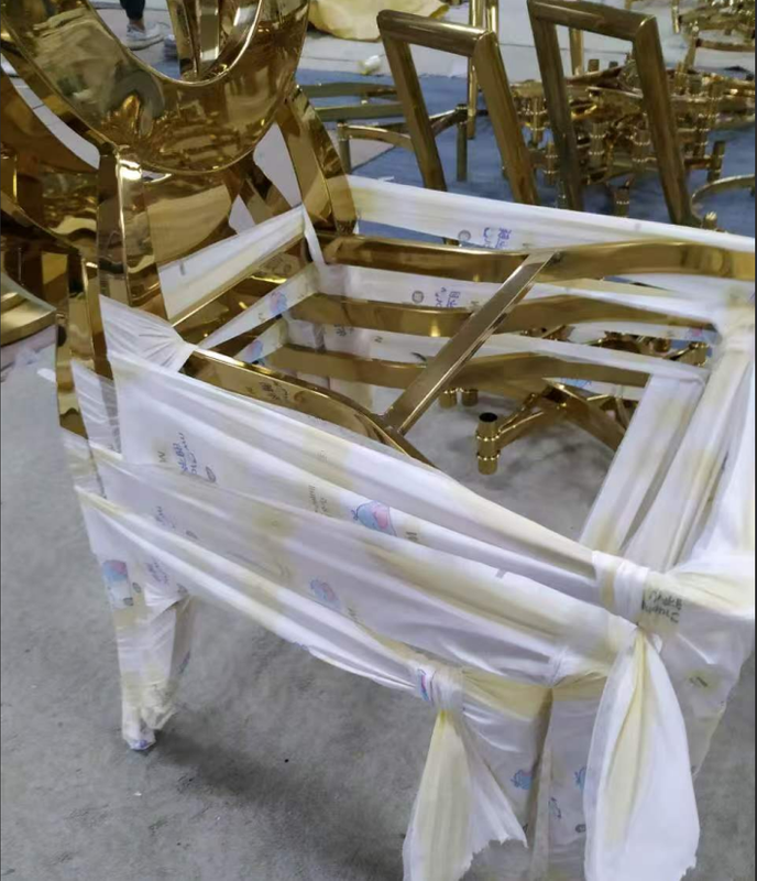 Brushed Gold PVD Vacuum Coating Chair Border, Anti-Fingerprint And Corrosion-Resistant