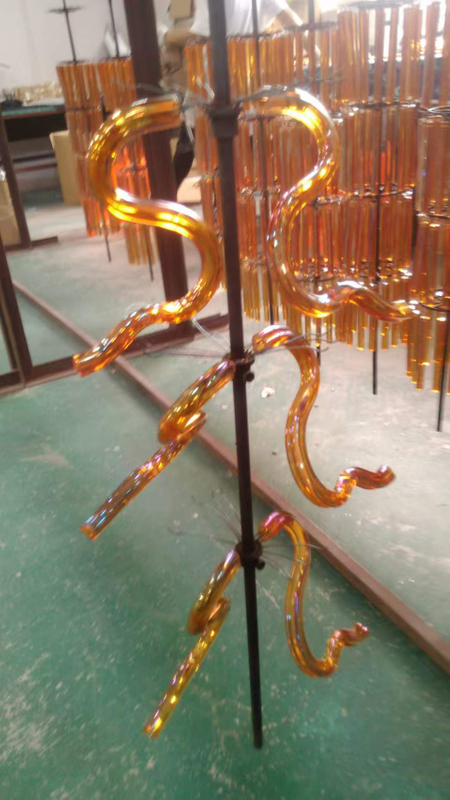 Crystal Glass Chandelier Pendants with PVD Coating High Transparency And Sparkling Refraction