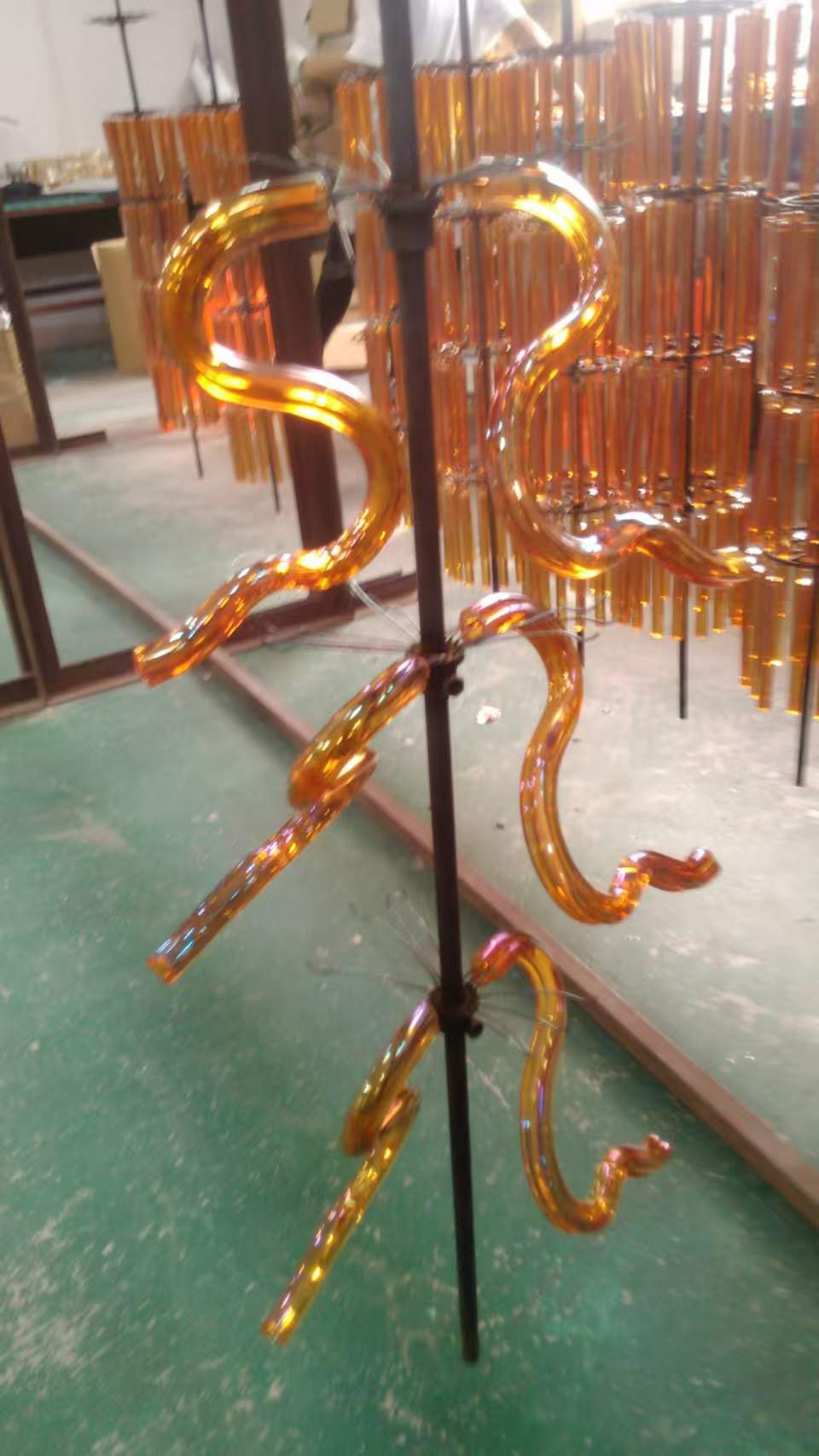 Crystal Glass Chandelier Pendants with PVD Coating High Transparency And Sparkling Refraction